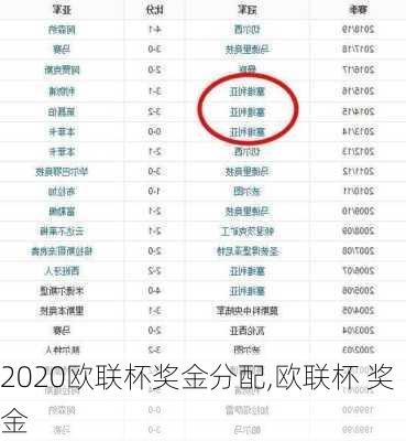 2020欧联杯奖金分配,欧联杯 奖金