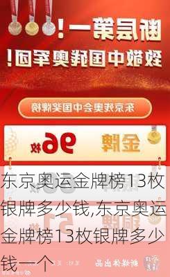 东京奥运金牌榜13枚银牌多少钱,东京奥运金牌榜13枚银牌多少钱一个