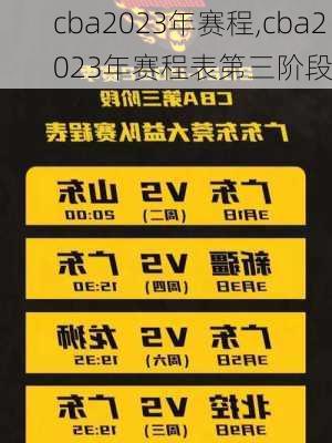 cba2023年赛程,cba2023年赛程表第三阶段