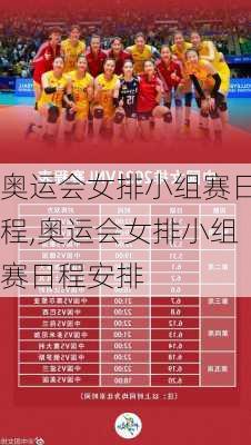 奥运会女排小组赛日程,奥运会女排小组赛日程安排