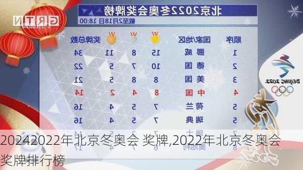 2022年北京冬奥会 奖牌,2022年北京冬奥会奖牌排行榜