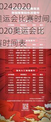2020奥运会比赛时间,2020奥运会比赛时间表