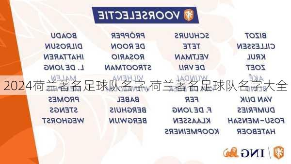 荷兰著名足球队名字,荷兰著名足球队名字大全