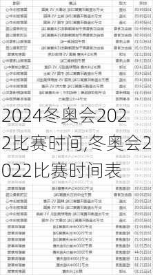冬奥会2022比赛时间,冬奥会2022比赛时间表