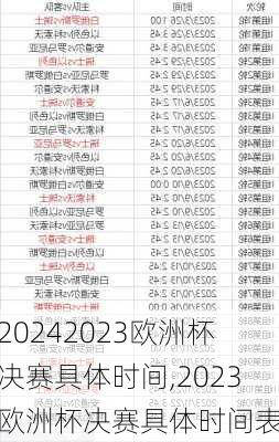 2023欧洲杯决赛具体时间,2023欧洲杯决赛具体时间表