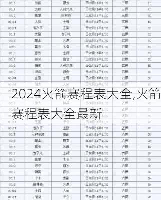 火箭赛程表大全,火箭赛程表大全最新