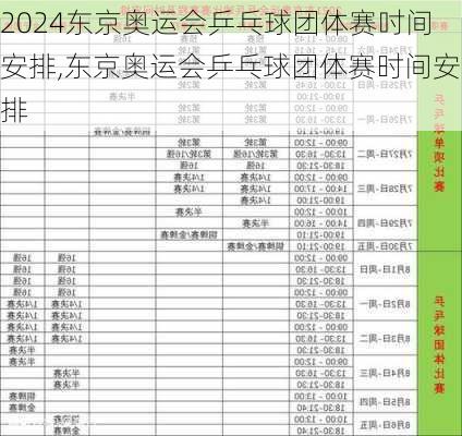 东京奥运会乒乓球团体赛吋间安排,东京奥运会乒乓球团体赛时间安排