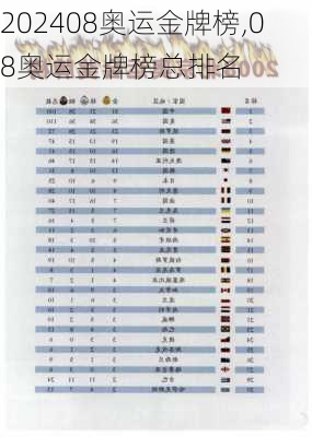 08奥运金牌榜,08奥运金牌榜总排名