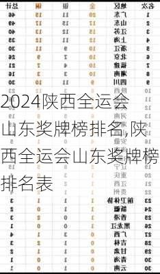 陕西全运会山东奖牌榜排名,陕西全运会山东奖牌榜排名表