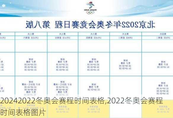 2022冬奥会赛程时间表格,2022冬奥会赛程时间表格图片