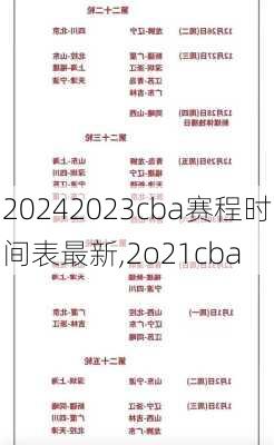 2023cba赛程时间表最新,2o21cba