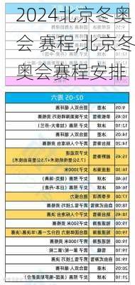 北京冬奥会 赛程,北京冬奥会赛程安排