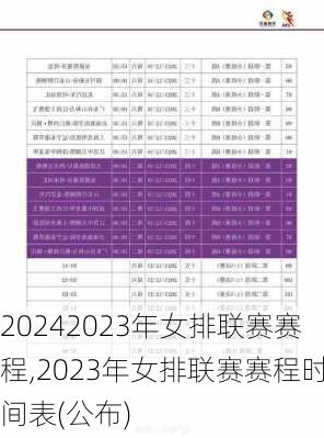 2023年女排联赛赛程,2023年女排联赛赛程时间表(公布)