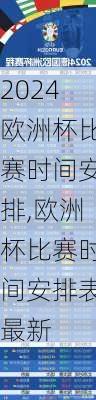 欧洲杯比赛时间安排,欧洲杯比赛时间安排表最新