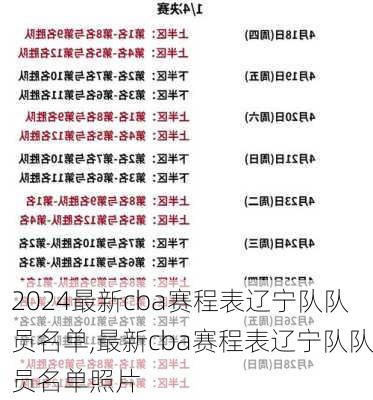 最新cba赛程表辽宁队队员名单,最新cba赛程表辽宁队队员名单照片