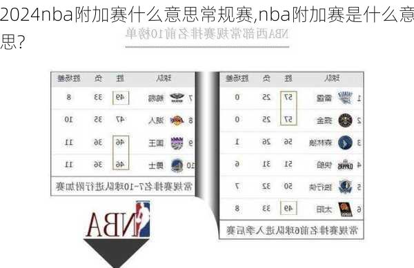 nba附加赛什么意思常规赛,nba附加赛是什么意思?