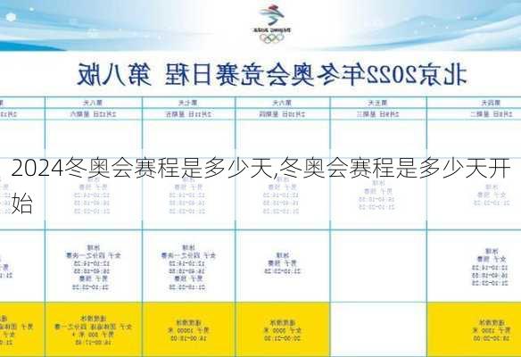 冬奥会赛程是多少天,冬奥会赛程是多少天开始