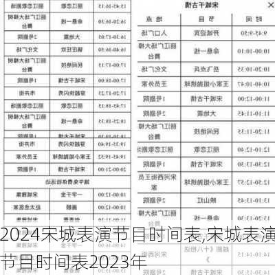 宋城表演节目时间表,宋城表演节目时间表2023年