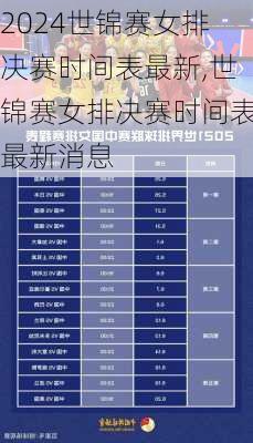 世锦赛女排决赛时间表最新,世锦赛女排决赛时间表最新消息