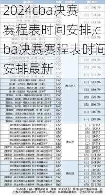 cba决赛赛程表时间安排,cba决赛赛程表时间安排最新