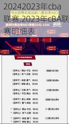 2023年cba联赛,2023年cBA联赛明细表
