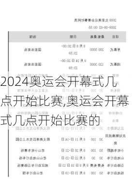 奥运会开幕式几点开始比赛,奥运会开幕式几点开始比赛的