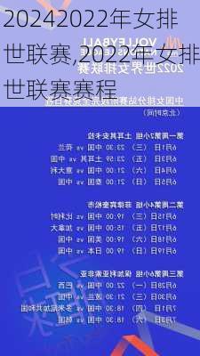 2022年女排世联赛,2022年女排世联赛赛程