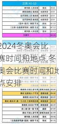冬奥会比赛时间和地点,冬奥会比赛时间和地点安排