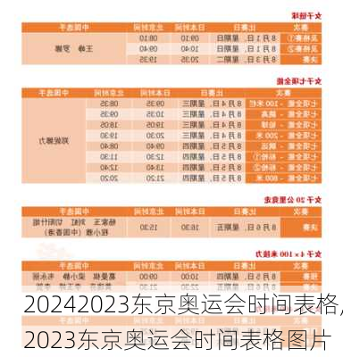 2023东京奥运会时间表格,2023东京奥运会时间表格图片