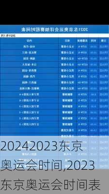 2023东京奥运会时间,2023东京奥运会时间表
