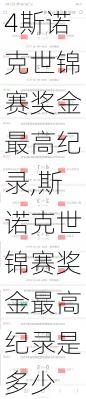 斯诺克世锦赛奖金最高纪录,斯诺克世锦赛奖金最高纪录是多少