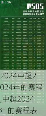 中超2024年的赛程,中超2024年的赛程表
