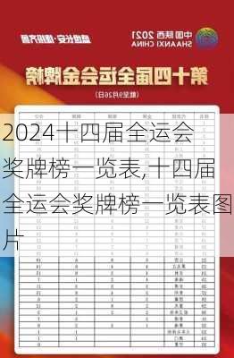 十四届全运会奖牌榜一览表,十四届全运会奖牌榜一览表图片