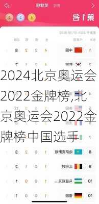 北京奥运会2022金牌榜,北京奥运会2022金牌榜中国选手