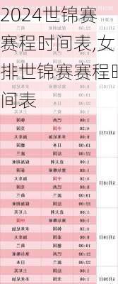 世锦赛赛程时间表,女排世锦赛赛程时间表
