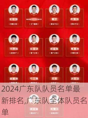 广东队队员名单最新排名,广东队全体队员名单