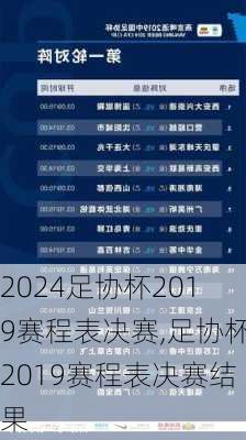 足协杯2019赛程表决赛,足协杯2019赛程表决赛结果