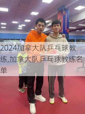 加拿大队乒乓球教练,加拿大队乒乓球教练名单