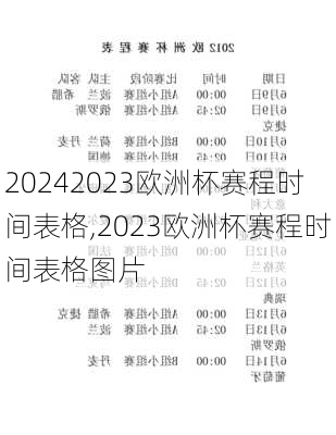 2023欧洲杯赛程时间表格,2023欧洲杯赛程时间表格图片