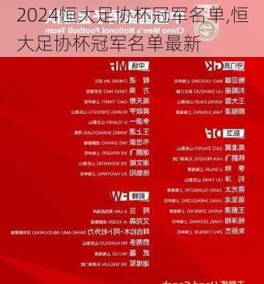 恒大足协杯冠军名单,恒大足协杯冠军名单最新