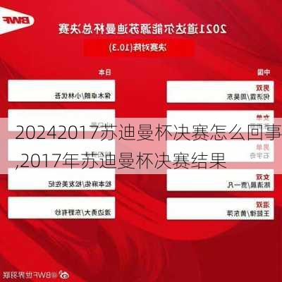 2017苏迪曼杯决赛怎么回事,2017年苏迪曼杯决赛结果