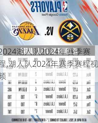 湖人队2024年赛季赛程,湖人队2024年赛季赛程视频