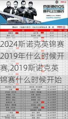 斯诺克英锦赛2019年什么时候开赛,2019斯诺克英锦赛什么时候开始