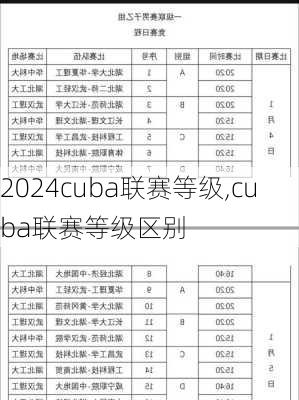cuba联赛等级,cuba联赛等级区别