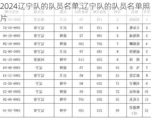 辽宁队的队员名单,辽宁队的队员名单照片
