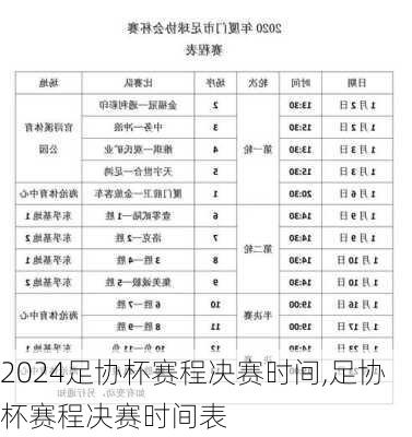 足协杯赛程决赛时间,足协杯赛程决赛时间表