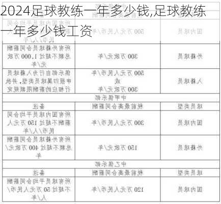 足球教练一年多少钱,足球教练一年多少钱工资