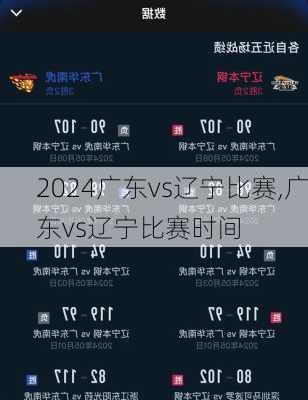 广东vs辽宁比赛,广东vs辽宁比赛时间