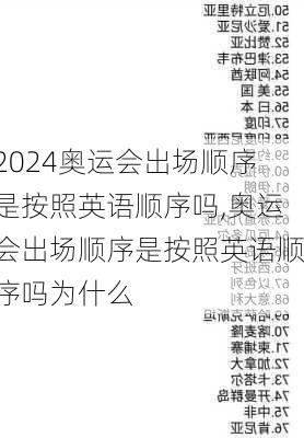 奥运会出场顺序是按照英语顺序吗,奥运会出场顺序是按照英语顺序吗为什么