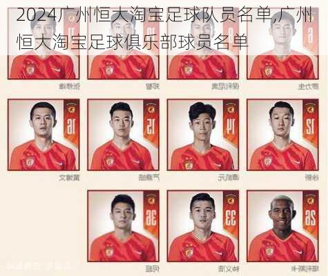 广州恒大淘宝足球队员名单,广州恒大淘宝足球俱乐部球员名单